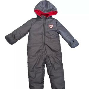 Baby Xtreme Grey One Piece Snowsuit Size 18-24 Months Fold Over Hands And Feet